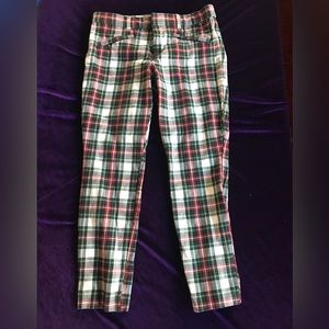 Gap grn/rd/wht plaid pants 6